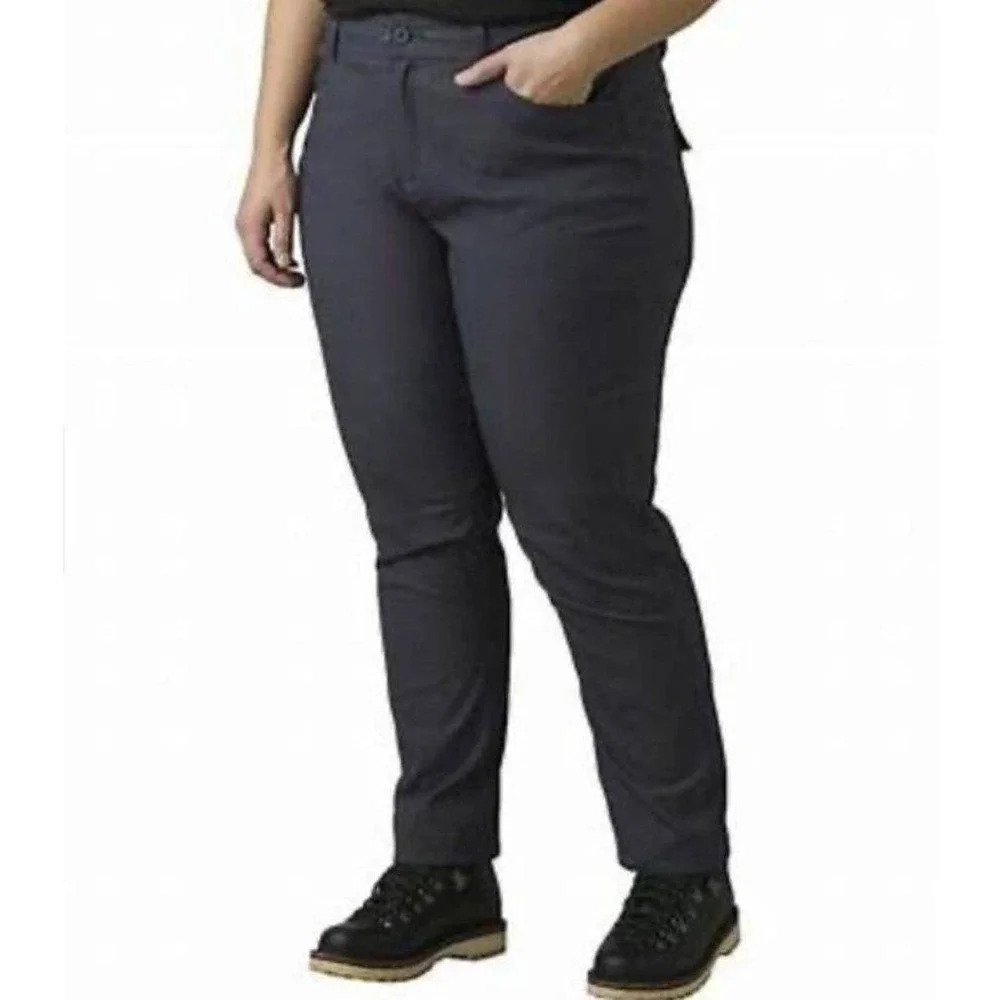 prAna Halle Straight Pant Plus‎ II Coal Gray 18W/RG 1971032 Hiking Outdoor New